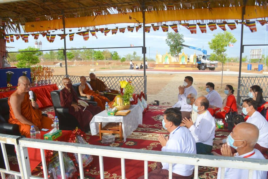 A ceremony to plant a sapling of the original Maha Bodhi Banyan Tree